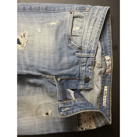 Vintage Women’s Guess Skinny Mid Distressed Patched Jeans Size 26x31 - Picture 6 of 12